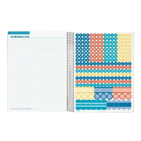Agenda - arrangör - Finocam refill - 1 - Daglig lektionsplanerare lärare dag sida. spanska språket