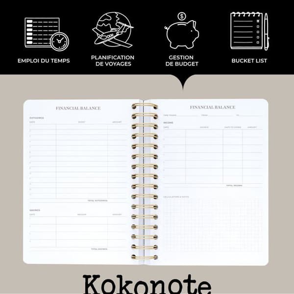 Kokonote - AEKOSVA5P2402 - Agenda Semainier 2024 2025 Skol - Spiral Agenda - August 2024 till December 2025