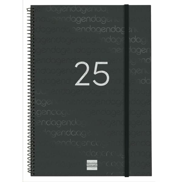 Dagbog Finocam YEAR Sort A4 21 x 29,7 cm 2025