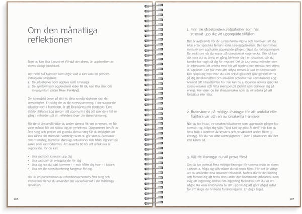 Loggbok for mindre stress og indre balanse, Burde