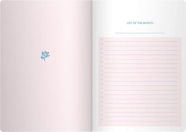 Kalender A5 odaterad Rosa, Burde