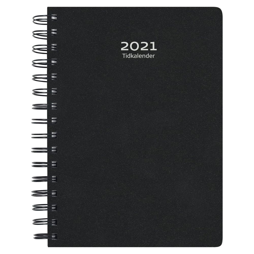 Almanacka 2021 Tidkalender svart