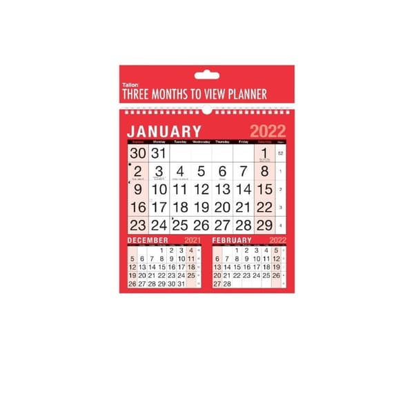 Tallon 2022 Väggkalender (12 st) Red/Black/White One Size