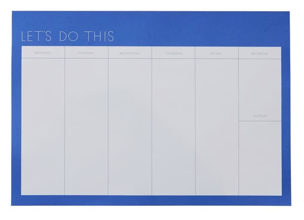 Weekly Planner Blue Design Letters