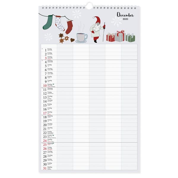 Familjekalender 2023 Design Tina Backman Paperstyle