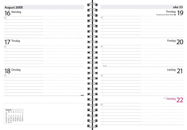Ukekalender Multi A5 2023 grønn Greig