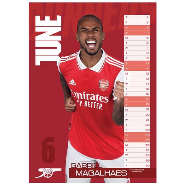Arsenal FC 2023 A3 Wall Calendar CDON