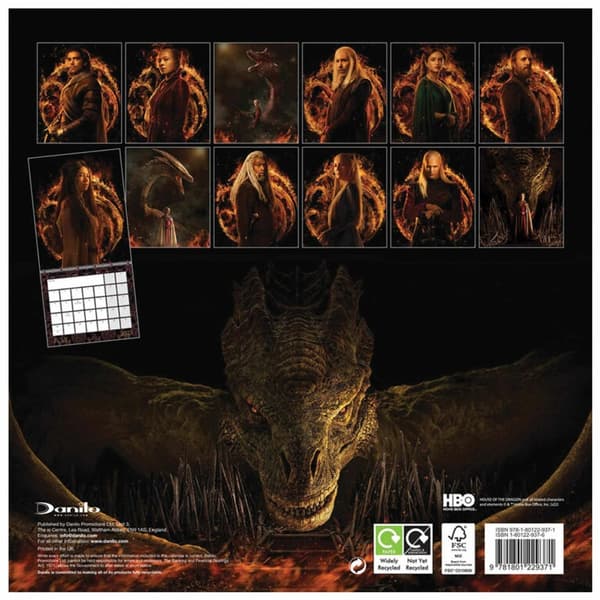 House Of The Dragon 2023 Väggkalender