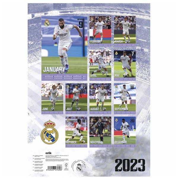 Real Madrid CF 2023 A3 Wall Calendar CDON