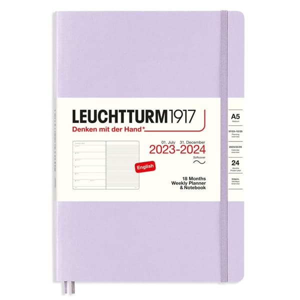 Weekly Planner/Notebook 18m 23-24 A5 Soft Lilac Leuchtturm1917