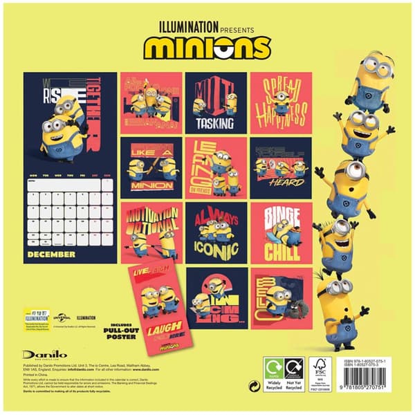 Minions 2025 Square Wall Calendar CDON