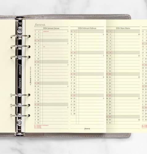 Årsplan A5 2026, Filofax
