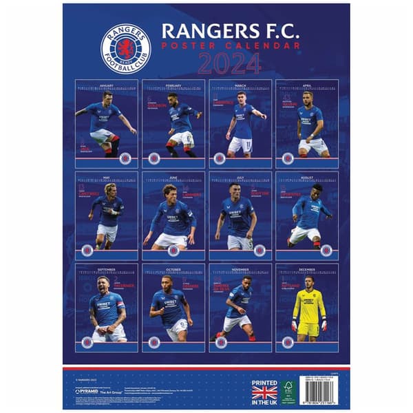 Rangers FC 2024 A3 Väggkalender CDON