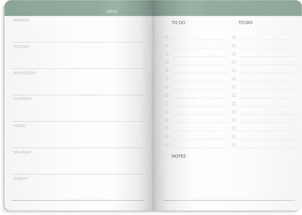 Kalender A5 udatert Blå, Burde