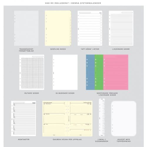 Systemkalender A5 Domino Soft Seagrass Filofax