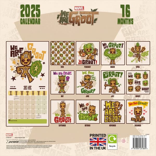 I Am Groot 2025 Calendar