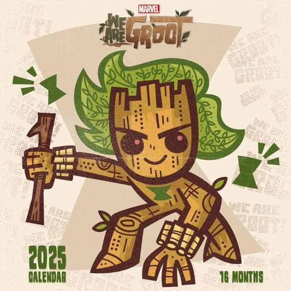 I Am Groot 2025 Calendar Brown/Green 30cm x 30cm