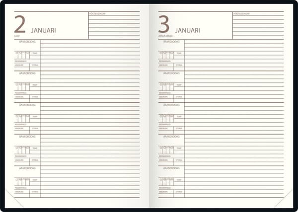 Kalender A5 Fem års-dagbok brun Almanacksförlaget