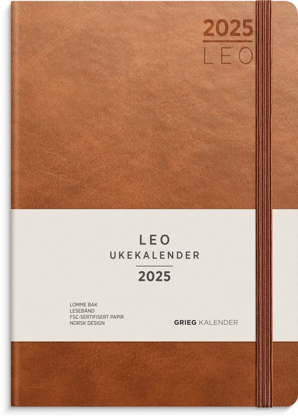 Kalender 2025 A5 Leo Cognac Brun Grieg