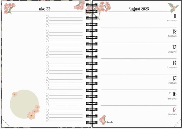 Kalender 2025 A6 Life Planner Floral Grieg