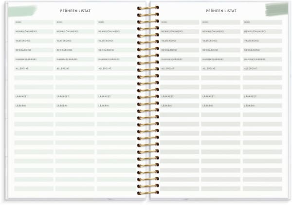 Kalenteri 2025 Life Organizer Family Planner Burde