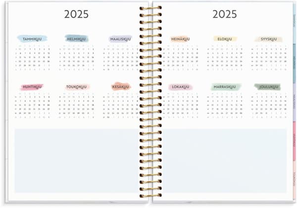 Kalenteri 2025 Life Organizer Family Planner Burde