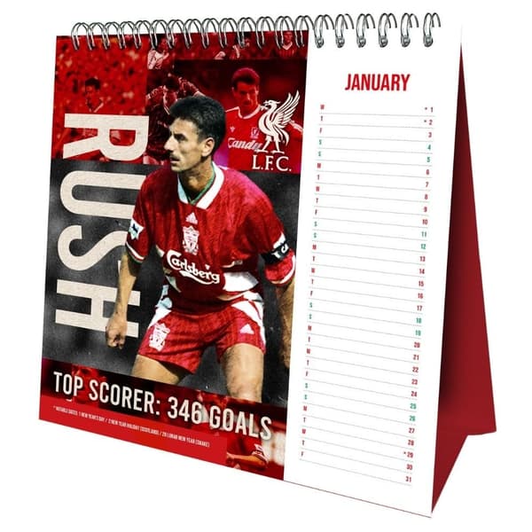 Liverpool FC Record Breakers 2025 Desktop Calendar