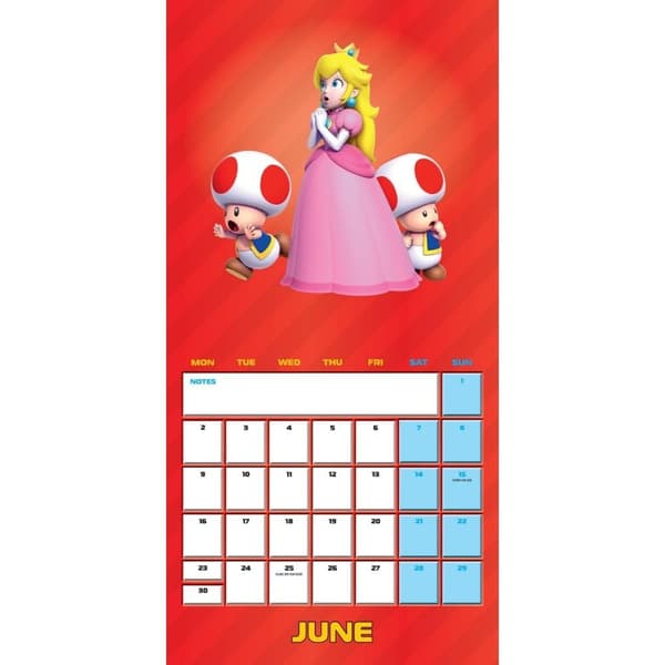 Super Mario 2025 Square Wall Calendar