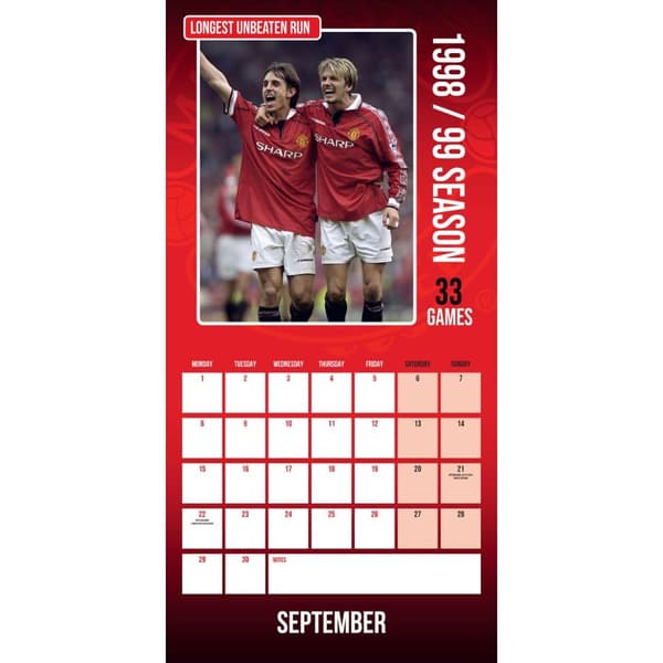 Manchester United FC Legends 2025 Square Wall Calendar