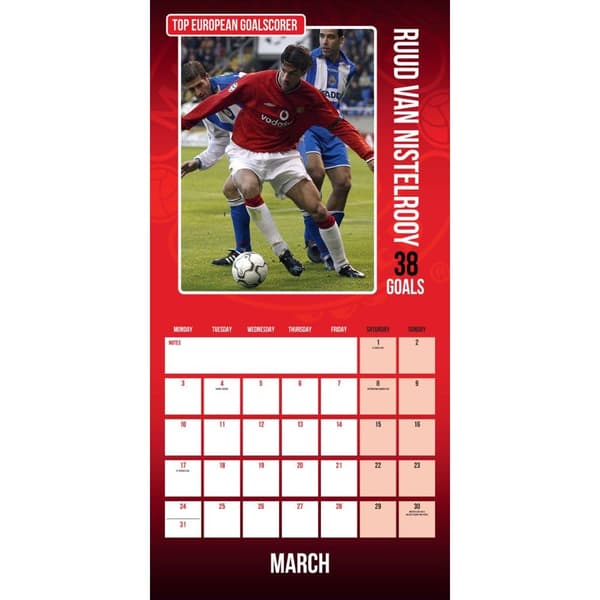 Manchester United FC Legends 2025 Square Wall Calendar