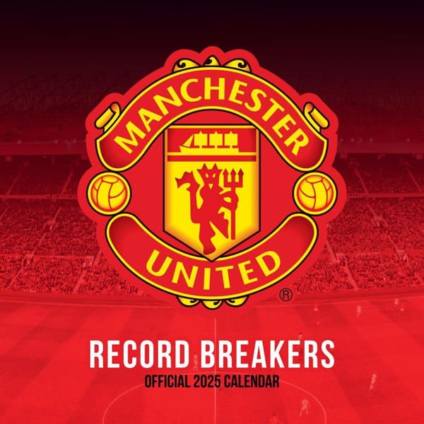 Manchester United FC Legends 2025 Kvadratisk väggkalender Red/Yellow 30cm x 30cm