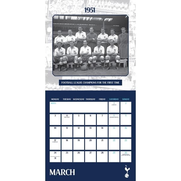Tottenham Hotspur FC Legends 2025 Kvadratisk väggkalender