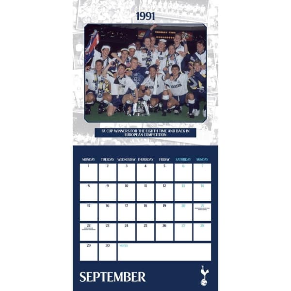 Tottenham Hotspur FC Legends 2025 Kvadratisk väggkalender