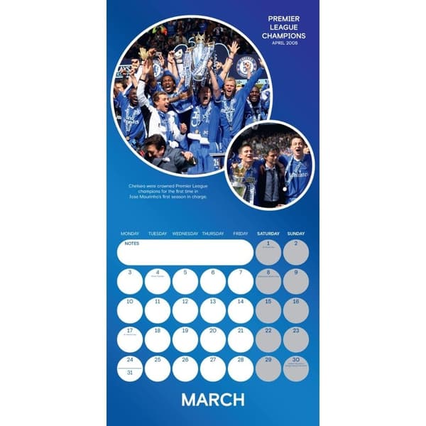 Chelsea FC Legends 2025 Kvadratisk väggkalender