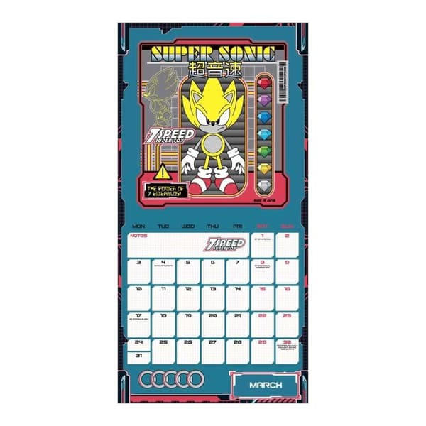 Sonic The Hedgehog 2025 Square Wall Calendar