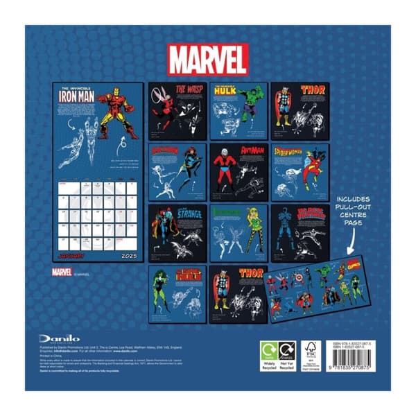 Marvel Comics 2025 Square Wall Calendar