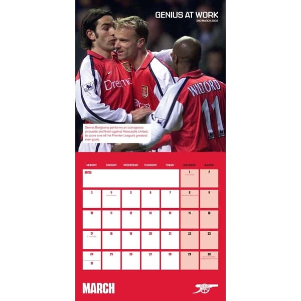 Arsenal FC Legends 2025 Square Wall Calendar