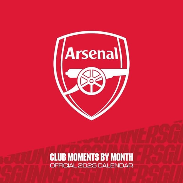 Arsenal FC Legends 2025 Square Wall Calendar Red/Blue/Gold 30cm x 30cm