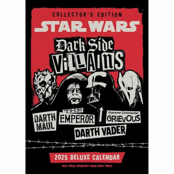 Star Wars Dark Side Villains Collectors Edition 2025 A3 Wall Calendar Star Wars Dark Side Villains Collectors Edition 2025 A3 Wall Calendar