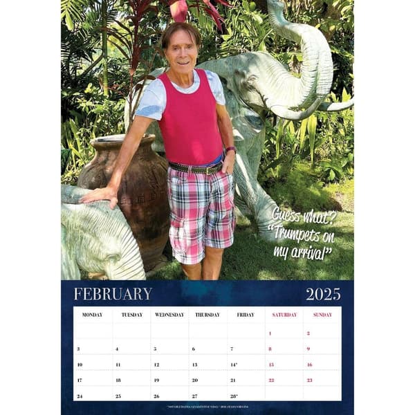 Cliff Richard 2025 A3 Wall Calendar