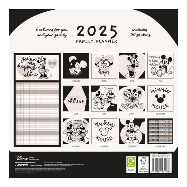 Mickey Mouse & Friends Family Planner 2025 Calendar