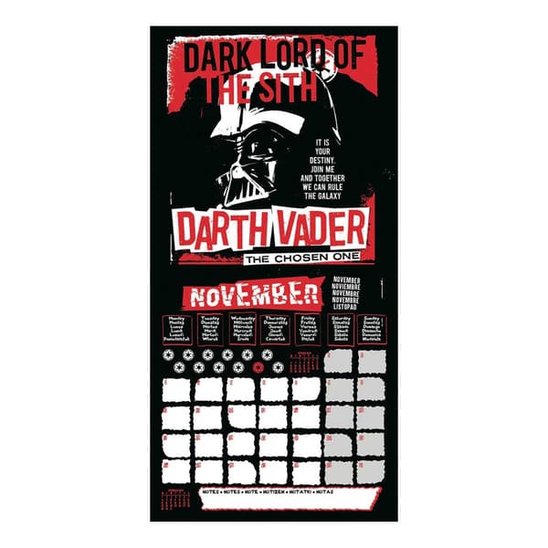 Star Wars Villains 2025 Square Calendar