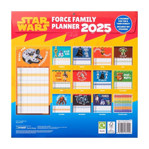 Star Wars Family Planner 2025 Calendar