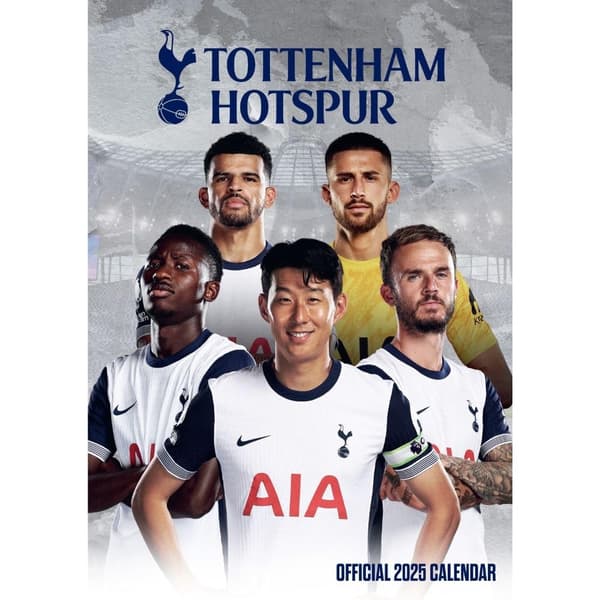 Tottenham Hotspur FC 2025 A3 Wall Calendar Dark Blue/White One Size