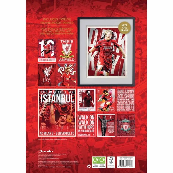 Liverpool FC Collectors Edition Deluxe 2025 Wall Calendar