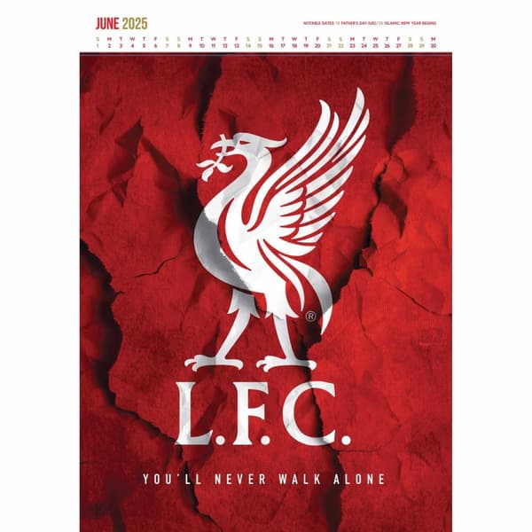 Liverpool FC Collectors Edition Deluxe 2025 Wall Calendar