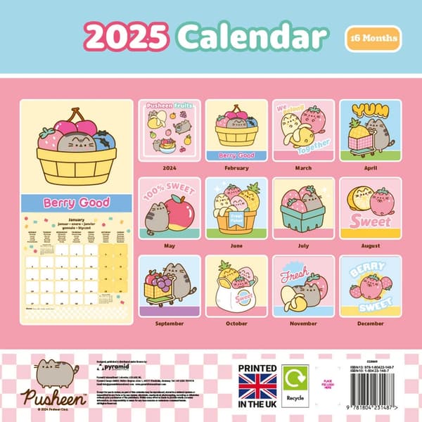 Pusheen 2025 Wall Calendar