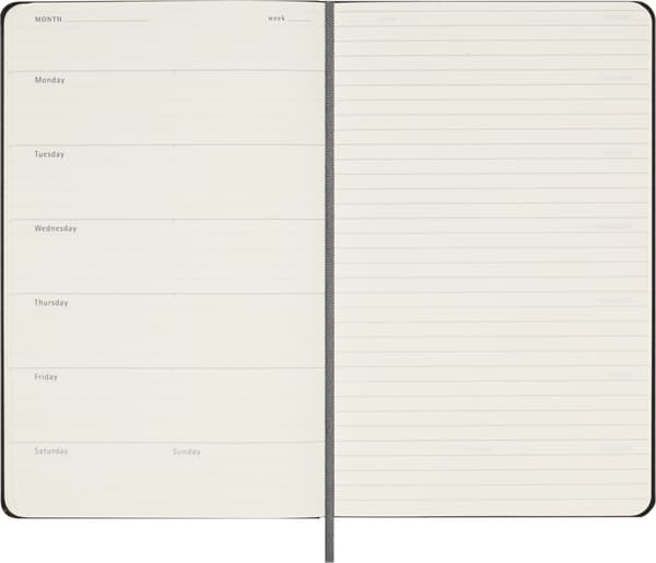 Kalender Odaterad Classic Hard WeekNote Large Svart Moleskine