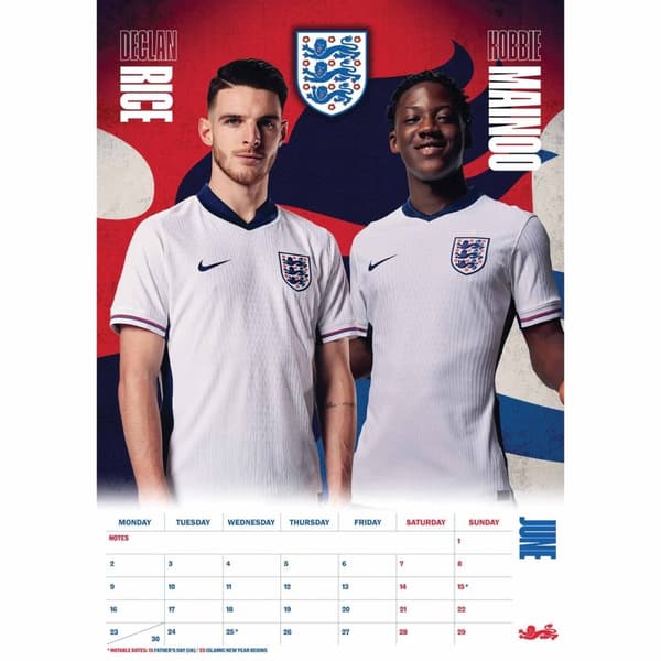 England FA 2025 A3 Calendar