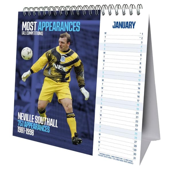 Everton FC 2025 Skrivbordskalender